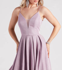 Alaya Woven Glitter A-Line Ball Gown