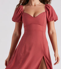Love Swept Chiffon Slit Midi Dress