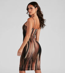 Rare Marble Pattern Midi Dress