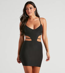 Sultry Flirt Cutout Tie Mini Dress