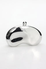 Micci Bean Clutch Silver