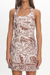 Mahlia Wrap Romper Print Chocolate