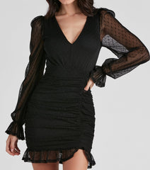 Looking Flirty V-Neck Mini Dress