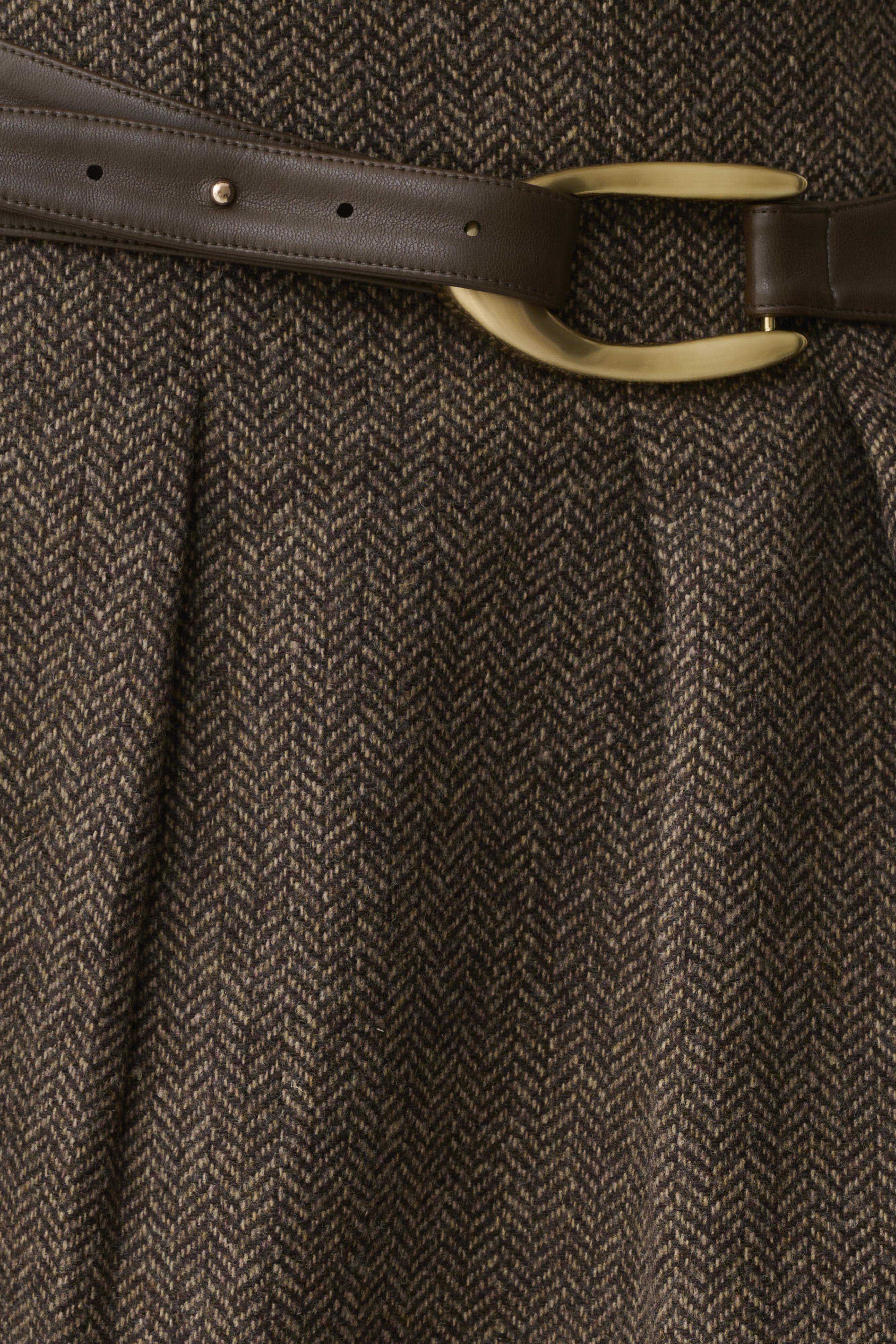 Romy Mini Skirt With Hardware - Herringbone