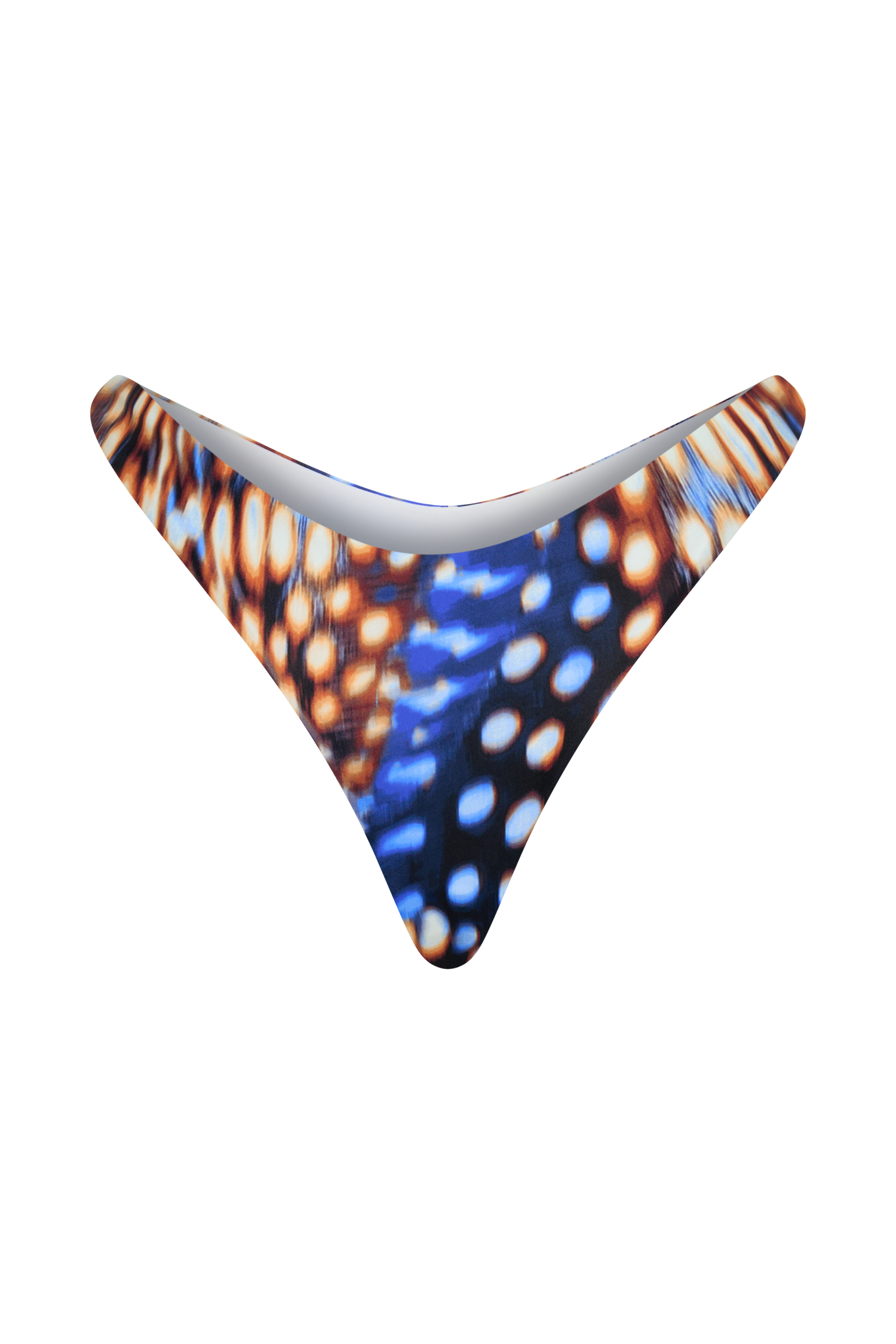 Coralia High Side Thong Bikini Bottom - Blue Abstract Print