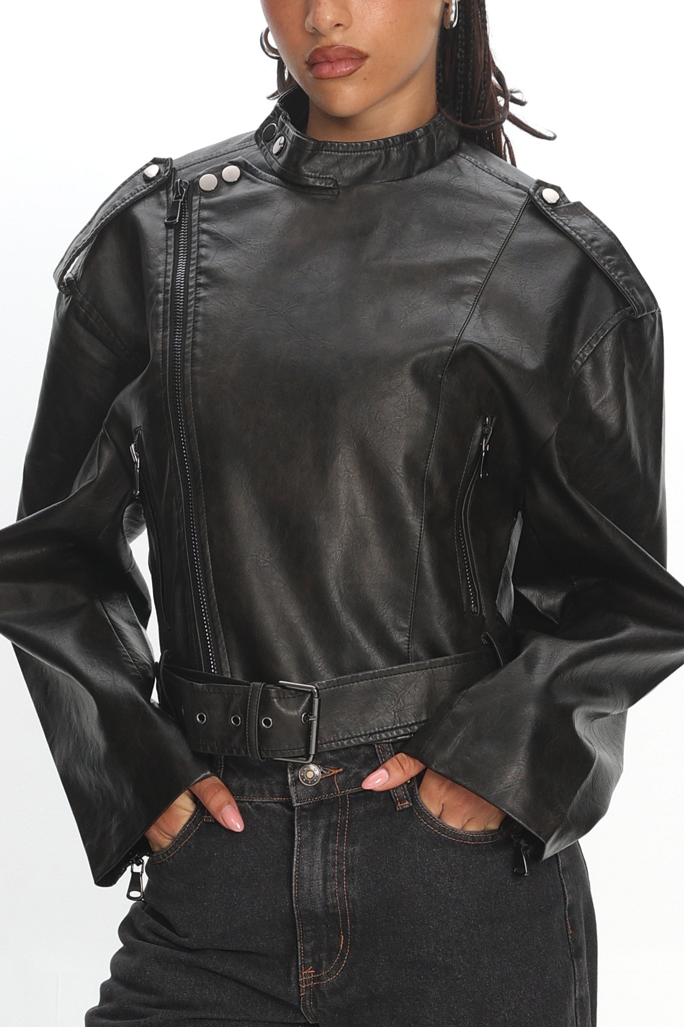 LIONESS Driftwood Bomber Jacket Onyx